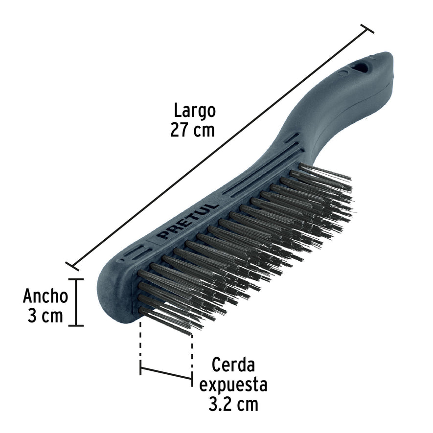 Cepillo de alambre 64 pinceles de acero al carbono, Pretul Caja con 12, 20653