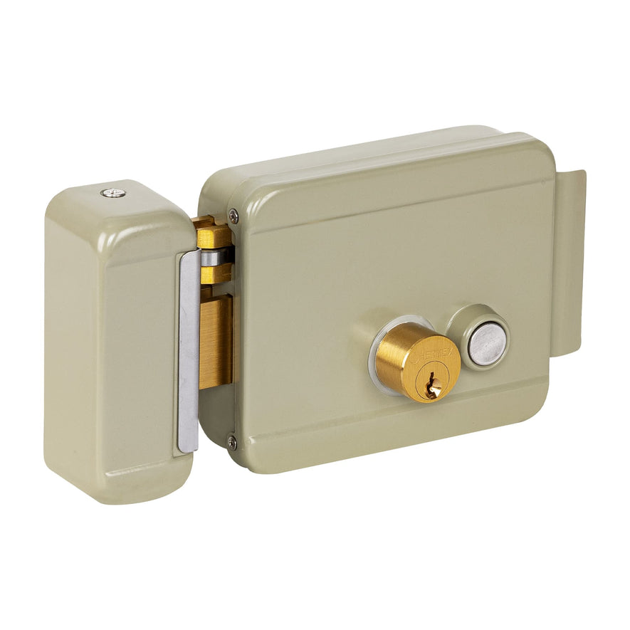 Cerradura electromecánica con botón, izquierda, Hermex, 47977