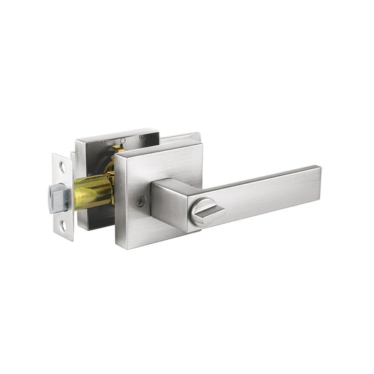 Cerradura manija 'Módena' p/recámara, cromo mate, cil latón, 45333