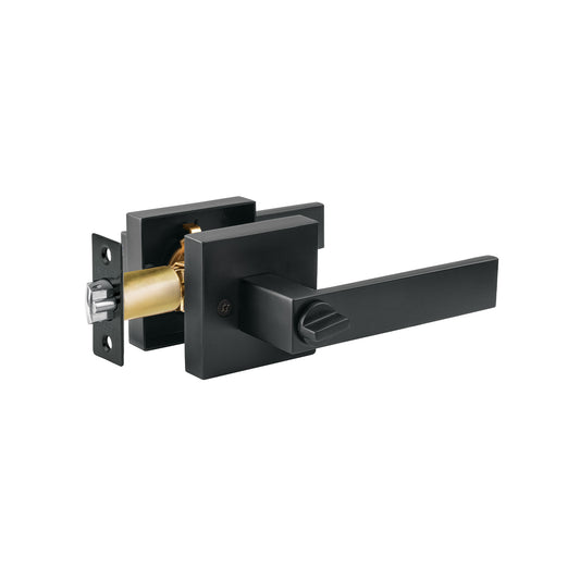 Cerradura manija 'Módena' p/recámara, negro, cil latón, 45335