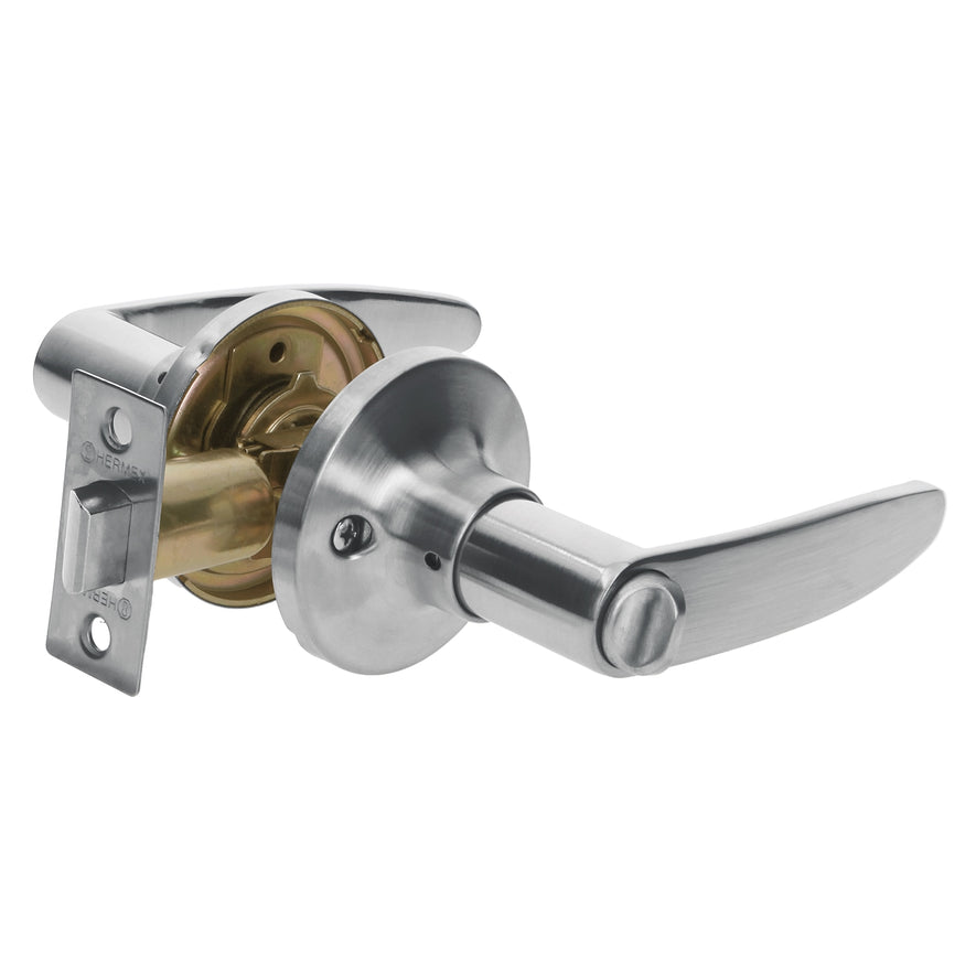 Cerradura manija 'Turín' p/baño cromo mate, cil latón Caja con 3, 43653