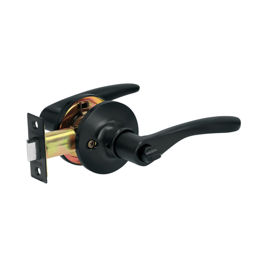 Cerradura manija 'Milán' p/baño, negro, cil latón, Basic Caja con 3, 28154