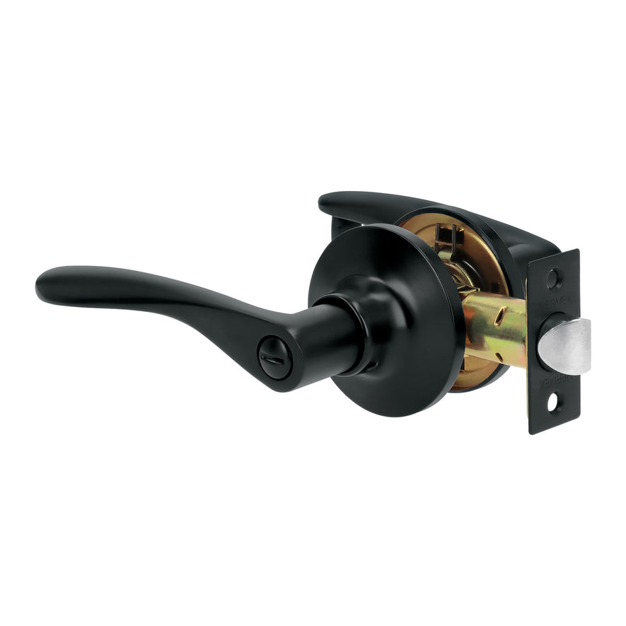 Cerradura manija 'Milán' p/baño, negro, cil latón, Basic Caja con 3, 28154