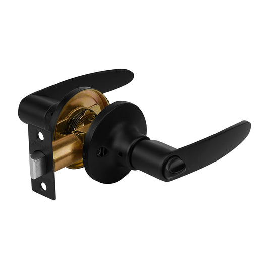 Cerradura de manija 'Turín' p/baño, negro, cilindro latón Caja con 3, 49853