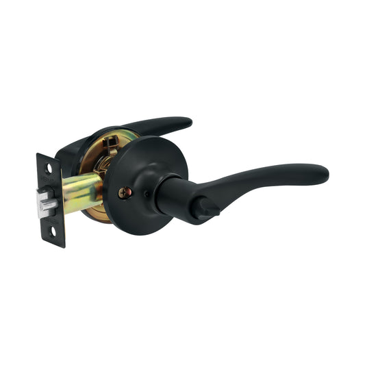 Cerradura manija 'Milán' p/recámara, negro, cil latón, Basic Caja con 3, 28153