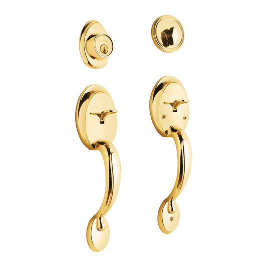 Doble jaladera, perilla y cerrojo mariposa, brillante, Basic, 23676