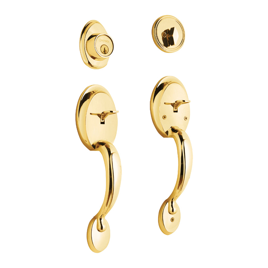 Doble jaladera, perilla y cerrojo mariposa, brillante, Basic, 23676