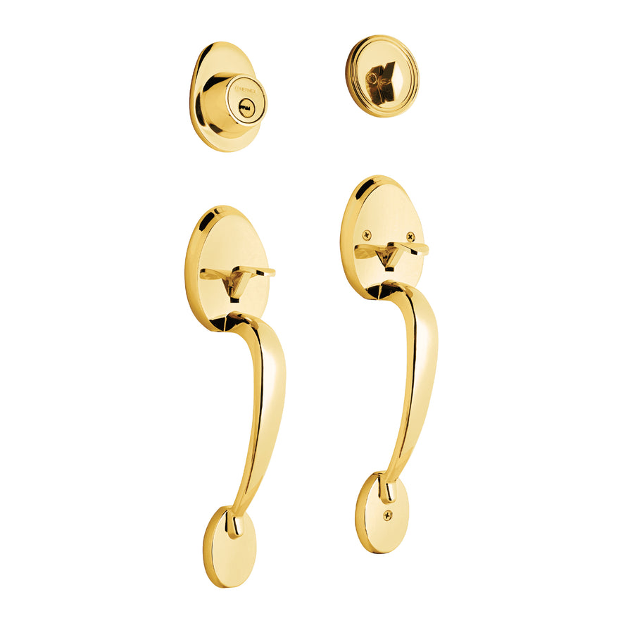 Doble jaladera, perilla y cerrojo llave-mariposa, brillante, 43026