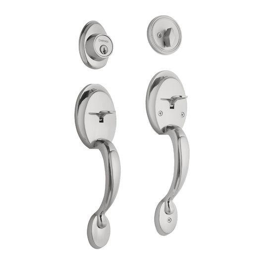 Doble jaladera, perilla y cerrojo mariposa, cromo mate,Basic, 23678