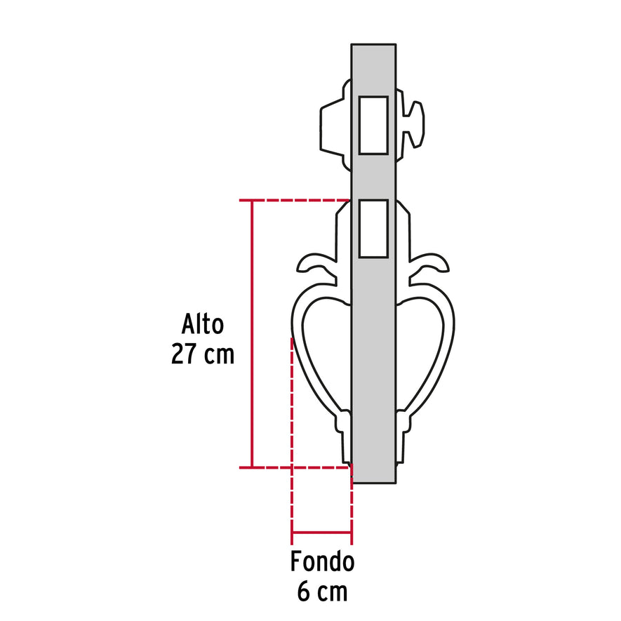 Doble jaladera, perilla y cerrojo mariposa, cromo mate,Basic, 23678
