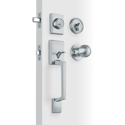 Jaladera y perilla, Porto llave-mariposa, cromo mate, HERMEX, 44999