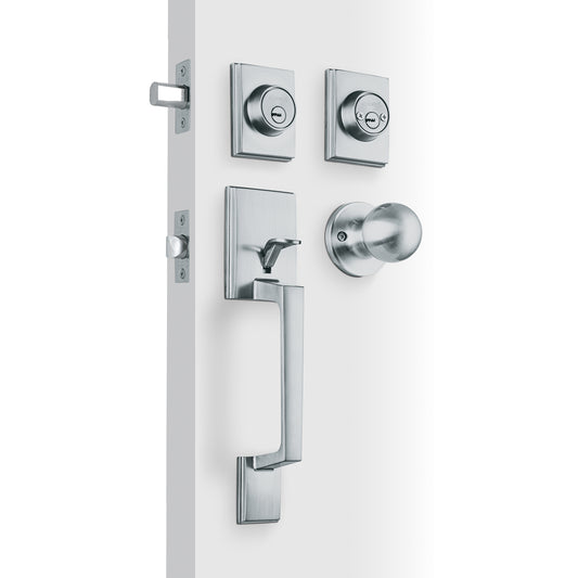 Jaladera y perilla Porto llave-llave, cromo mate, HERMEX, 45279