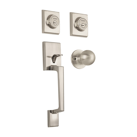 Jaladera y perilla Porto llave-llave, níquel satin , HERMEX, 44050