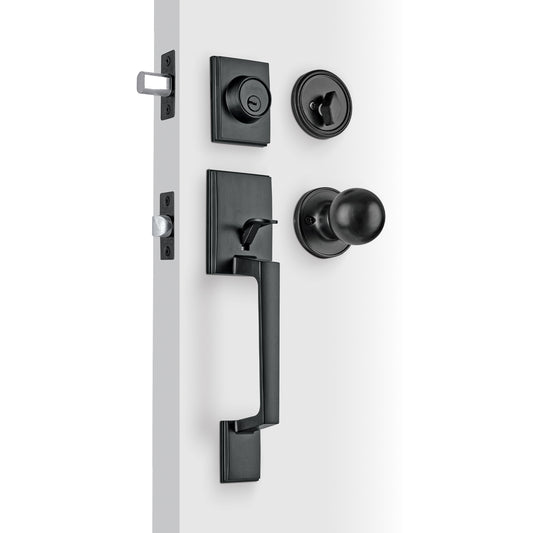 Jaladera y perilla, Porto llave-mariposa, negro, HERMEX, 45229