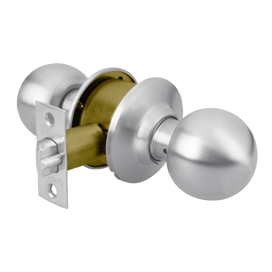 Cerradura tipo esfera para entrada, cromo mate, Hermex Caja con 3, 43463