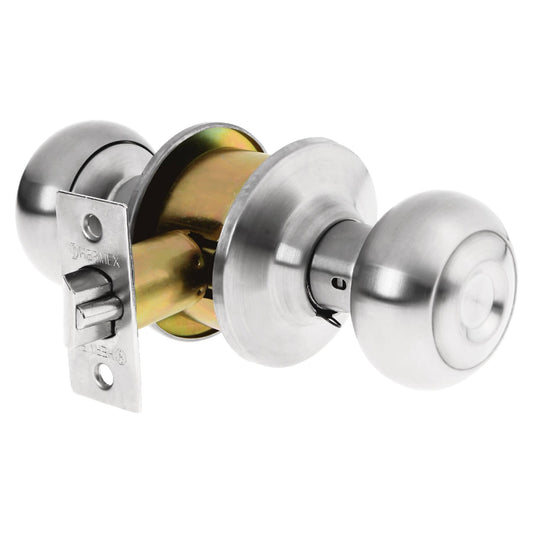 Cerradura tipo oval para entrada, cromo mate, Hermex Caja con 3, 43451