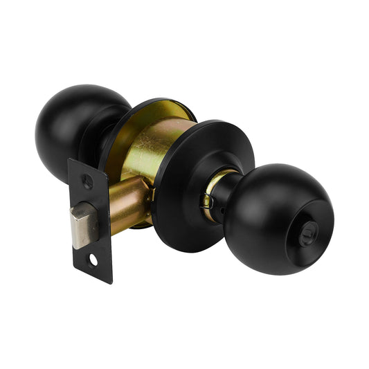 Cerradura pomo, negro, esfera, baño, Hermex Caja con 3, 47911