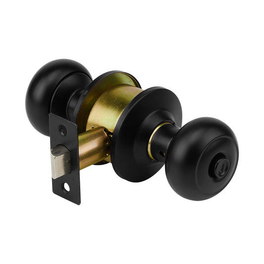 Cerradura pomo, negro, oval, baño, Hermex Caja con 3, 47914