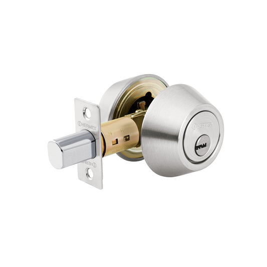 Cerrojo llave-llave cromo mate, llave de puntos, Hermex Caja con 3, 43602