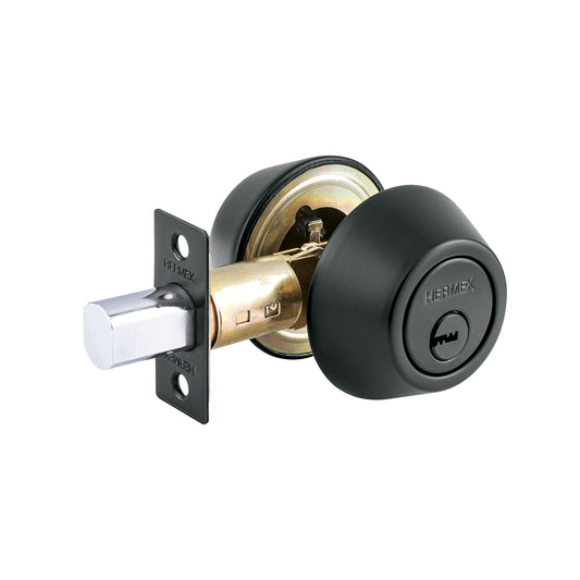 Cerrojo llave-llave negro, llave de puntos, Hermex Caja con 3, 49223