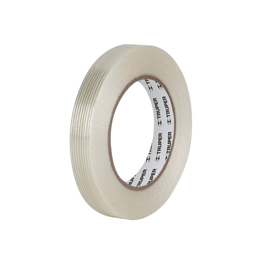 Cinta flejadora con filamentos 18mm x 50 m, transparente Caja con 6, 103028