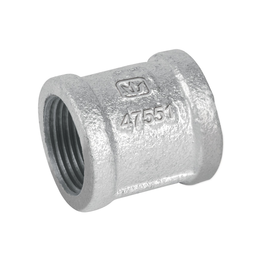 Cople reforzado de acero galvanizado de 3/4', Foset Caja con 10, 47551