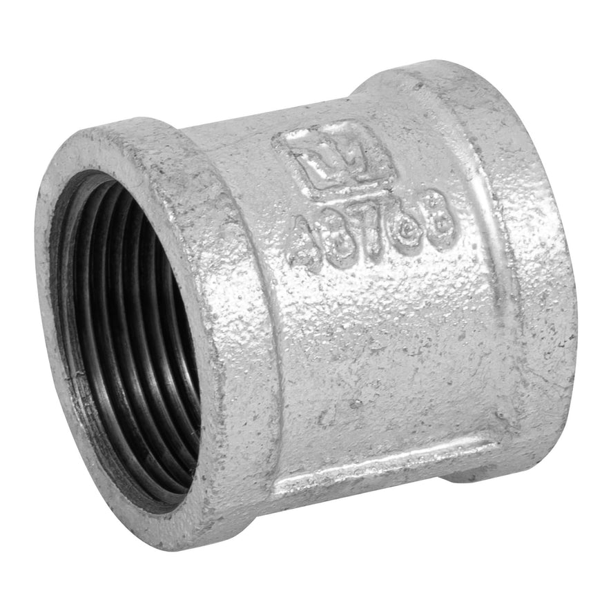 Cople reforzado de acero galvanizado de 1-1/4', Foset Caja con 4, 48768