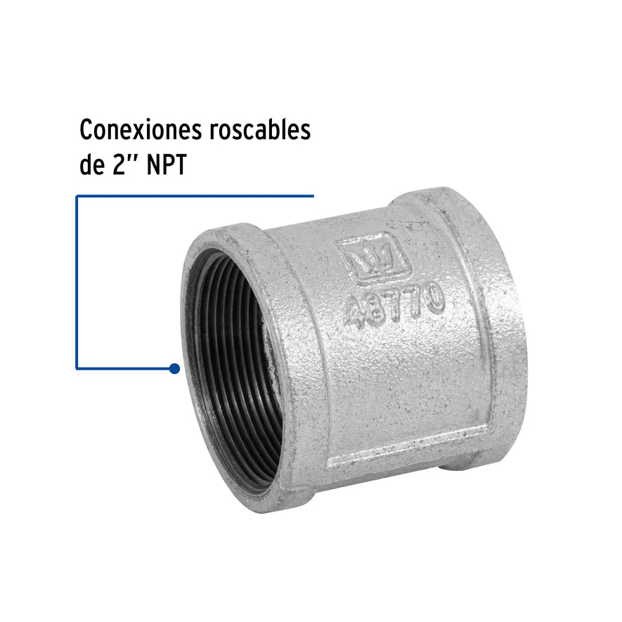 Cople reforzado de acero galvanizado de 2', Foset Caja con 4, 48770