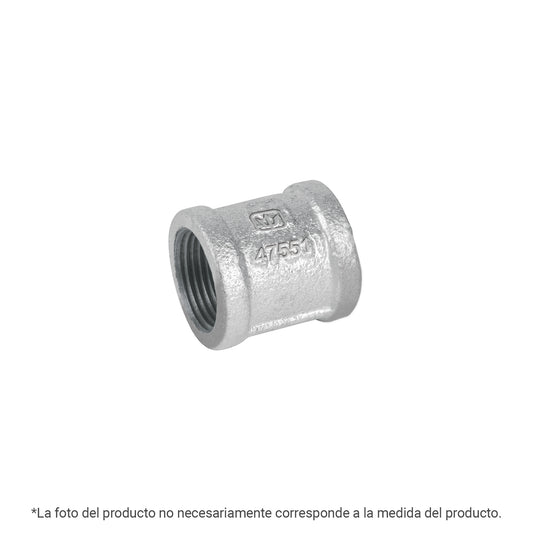 Cople reforzado de acero galvanizado de 1/4', FOSET Caja con 10, 43965