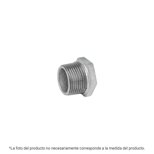 Reducción bushing acero galvanizado 3/8x1/4', FOSET Caja con 10, 43966