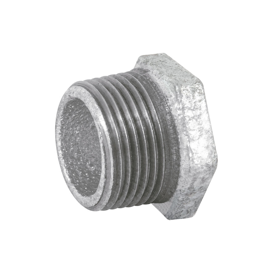 Reducción bushing acero galvanizado 3/4 x 1/2', Foset Caja con 10, 47503