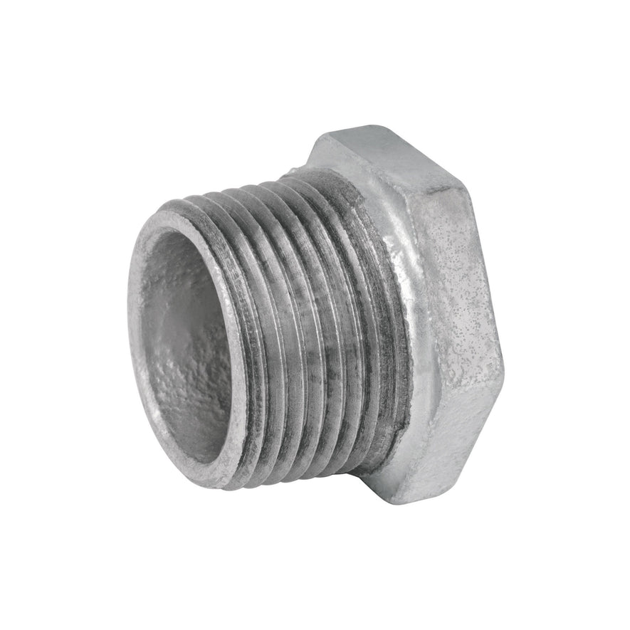 Reducción bushing acero galvanizado 1'x 3/4', Foset Caja con 10, 47505