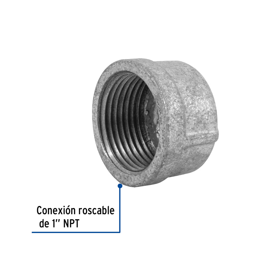 Tapón hembra 1' de acero galvanizado, Foset Caja con 5, 47493