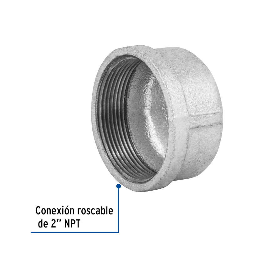 Tapón hembra 2' de acero galvanizado, Foset Caja con 4, 48788
