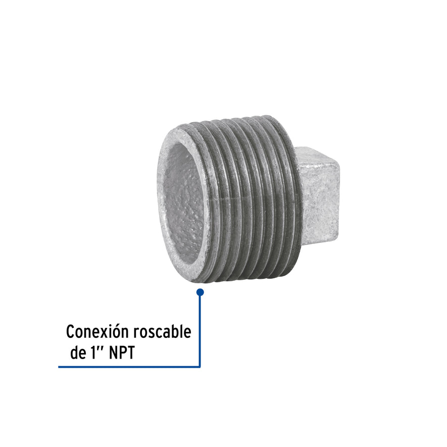 Tapón macho 1' de acero galvanizado, Foset Caja con 5, 47496