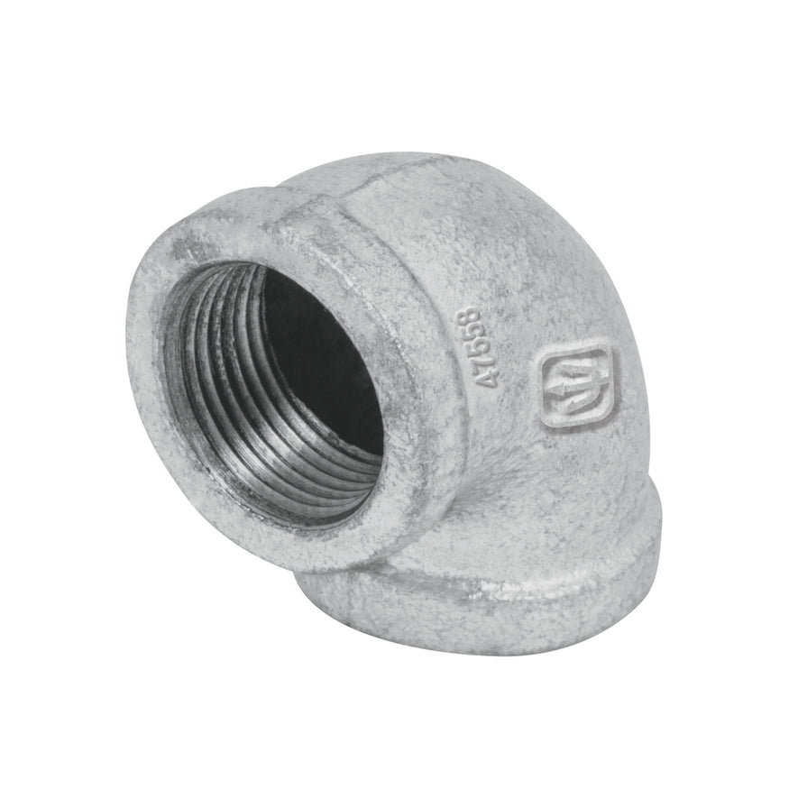 Codo 90° acero galvanizado de 3/4', Foset Caja con 10, 47558