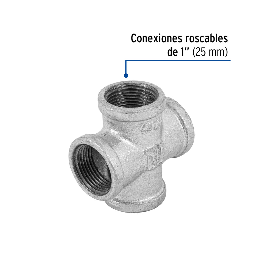 Cruz de acero galvanizado 1', Foset Caja con 5, 48745