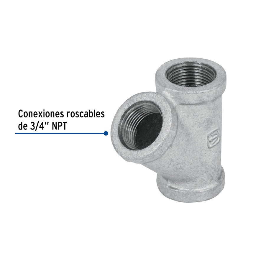 Yee sencilla 3/4' acero galvanizado, Foset Caja con 5, 47474