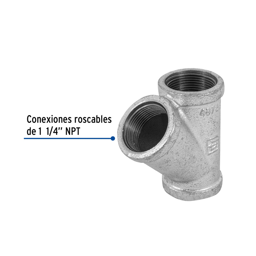 Yee sencilla 1-1/4' acero galvanizado, Foset Caja con 2, 48758