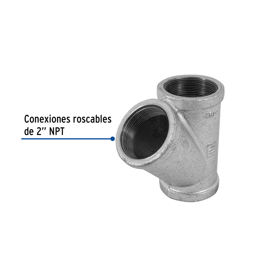 Yee sencilla 2' acero galvanizado, Foset Caja con 2, 48760