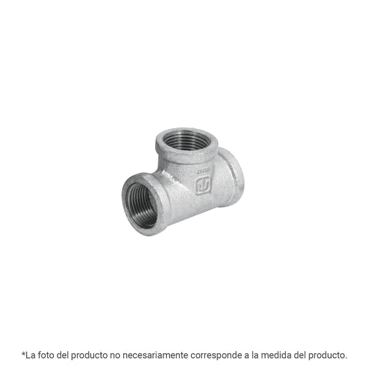 Tee sencilla acero galvanizado 1/4', FOSET Caja con 10, 43980