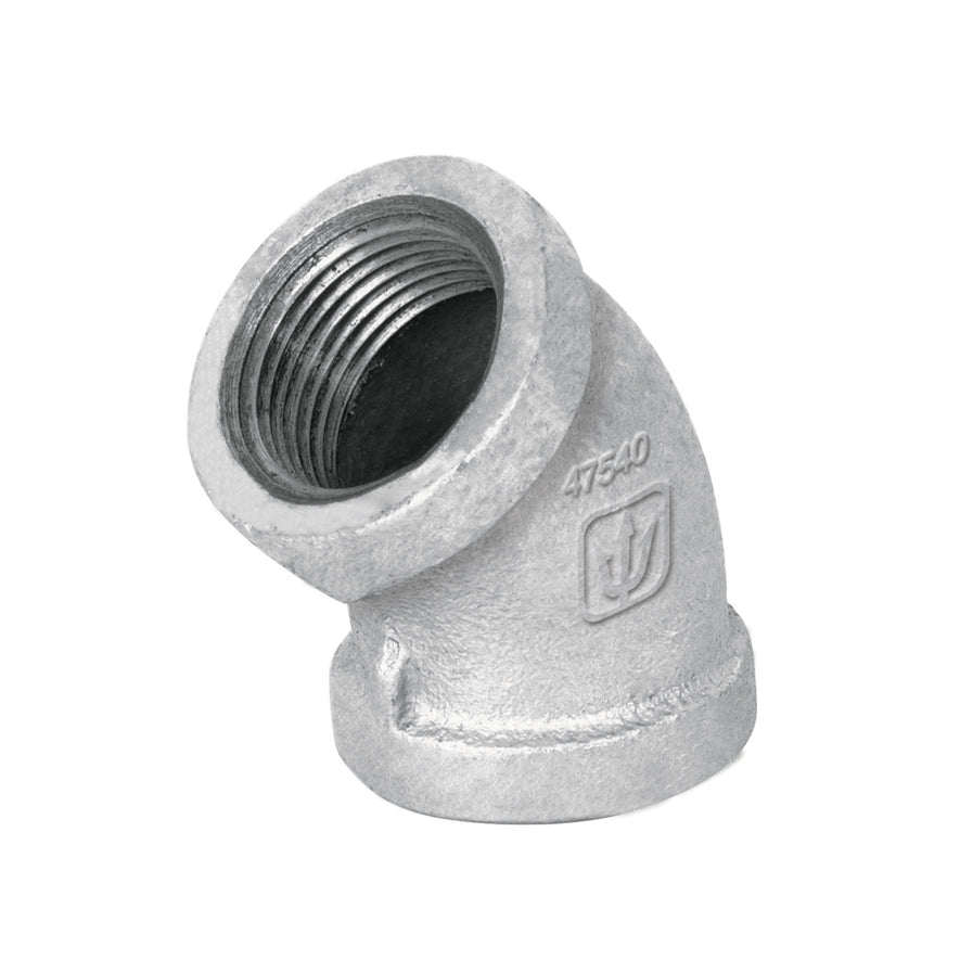 Codo 45° acero galvanizado de 3/4', Foset Caja con 5, 47540