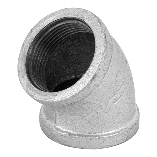 Codo 45° acero galvanizado de 1-1/4', Foset Caja con 4, 48752