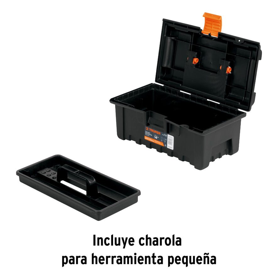 Caja para herramienta de 14' sin compartimentos, TRUPER Caja con 3, 19854