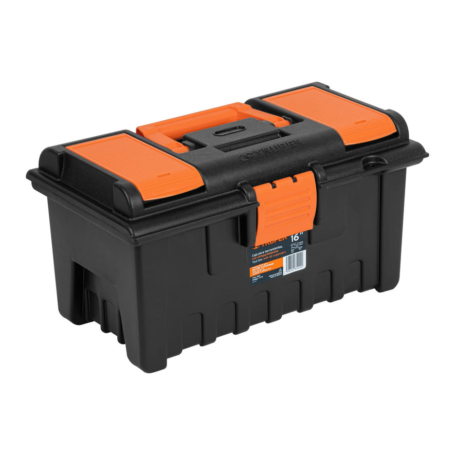 Caja para herramienta de 16' con compartimentos, TRUPER Caja con 2, 11141