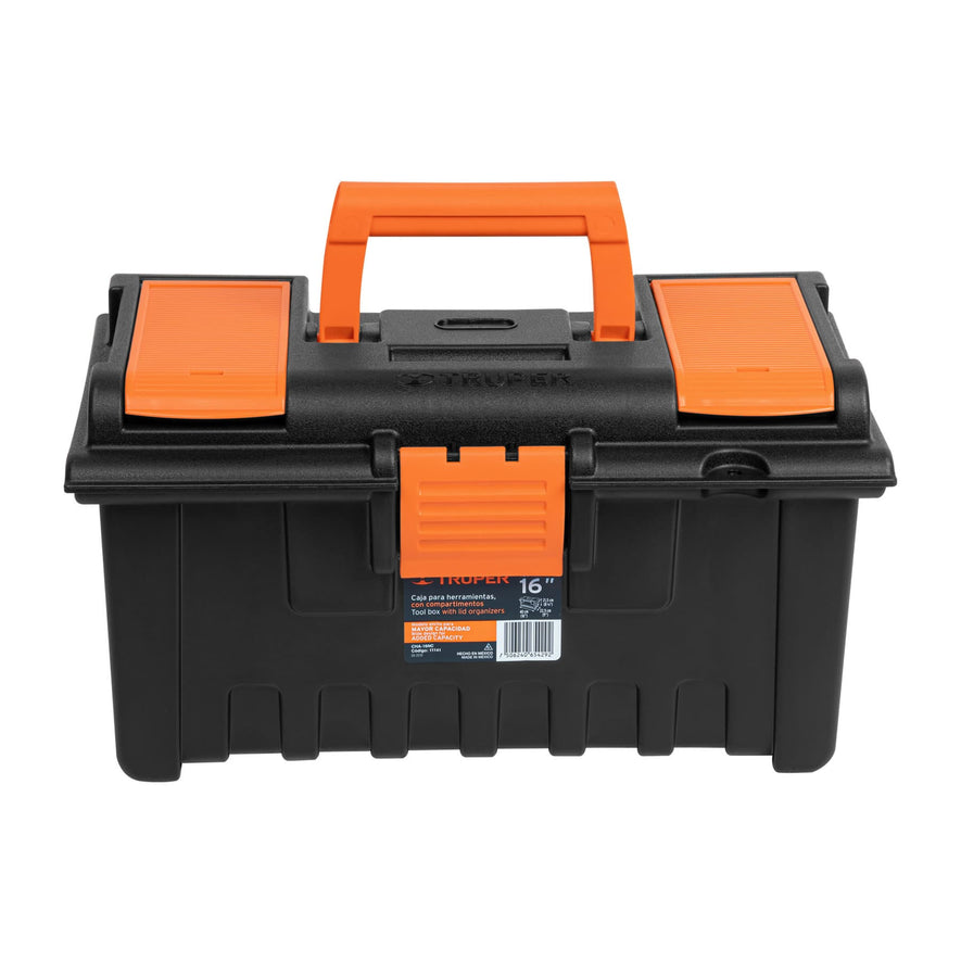 Caja para herramienta de 16' con compartimentos, TRUPER Caja con 2, 11141