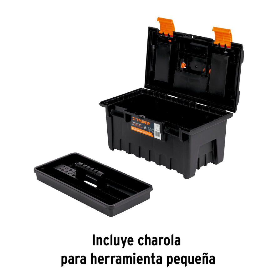 Caja para herramienta de 19' con compartimentos, TRUPER Caja con 2, 11143