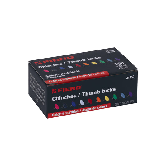chinches en 10 colores surtidos, Fiero Caja con 10, 41250