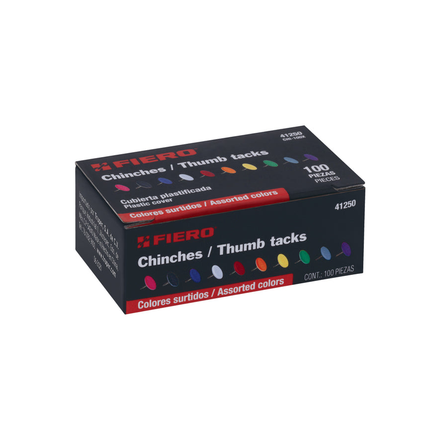 chinches en 10 colores surtidos, Fiero Caja con 10, 41250