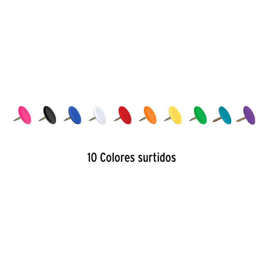 chinches en 10 colores surtidos, Fiero Caja con 10, 41250